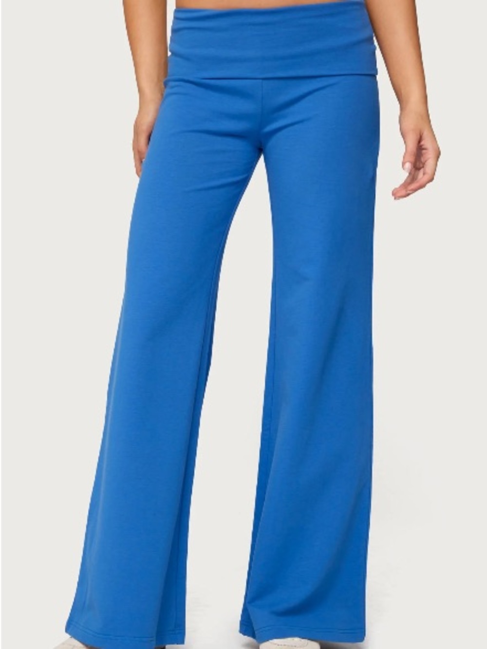 Edikted Wide Leg Foldover Pants Blue XS NWT | Retail $68